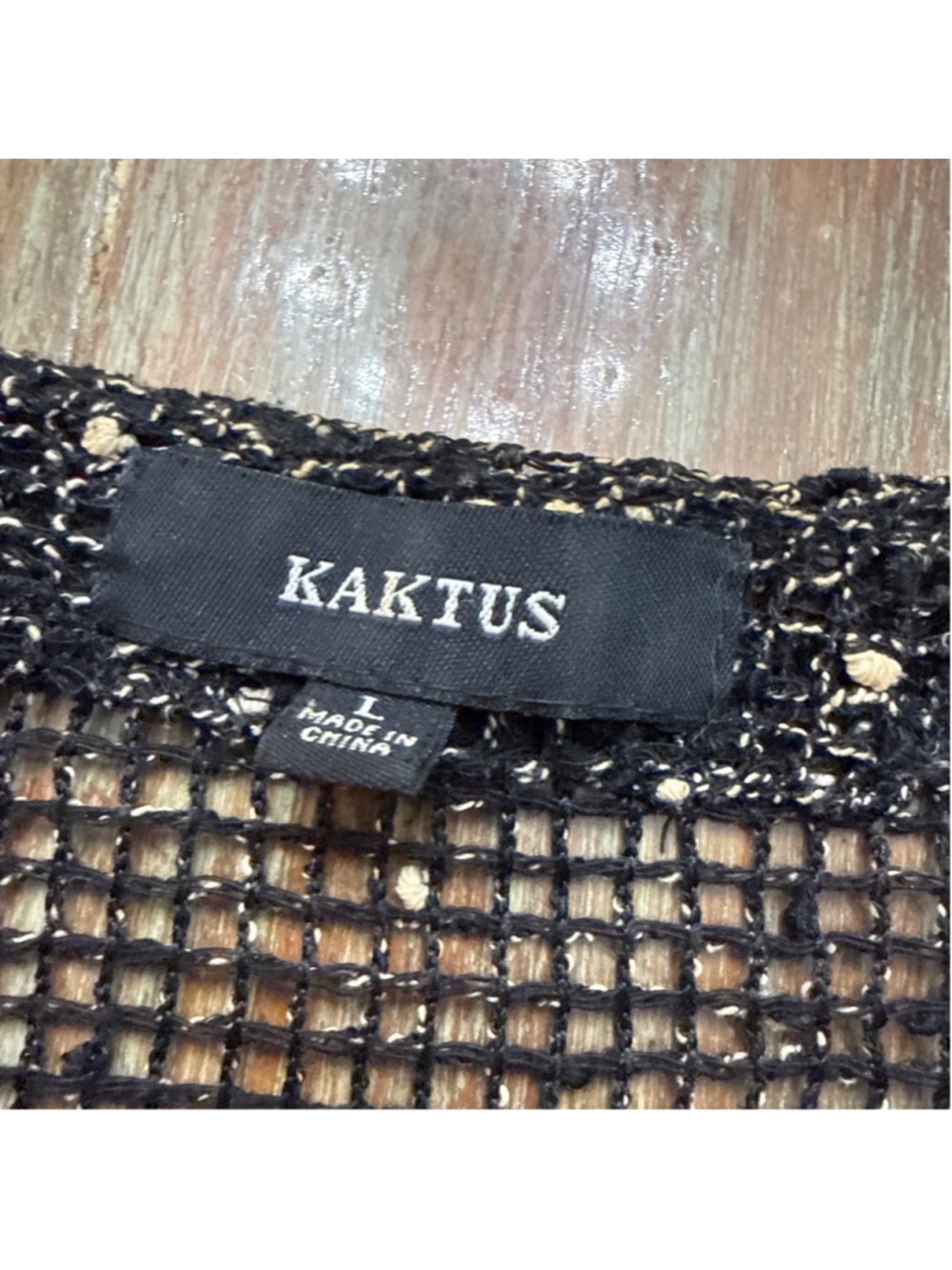 Kaktus Black Crochet Cardigan Large - Picture 9 of 14